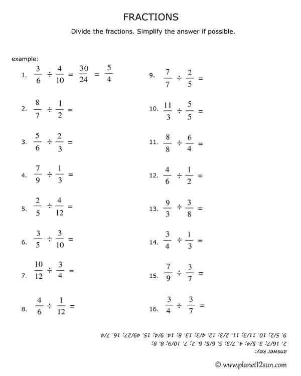 dividing fractions