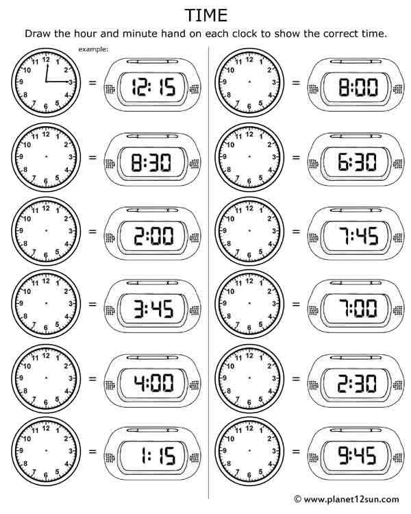 time worksheet